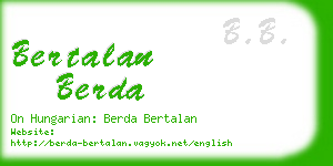 bertalan berda business card